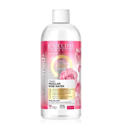 [Chỉ 99k] Nước tẩy trang tinh chất hoa hồng EVELINE FACEMED+ 400ml