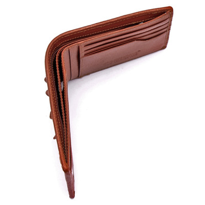 HJ2215 - Bóp nam Huy Hoàng da cá sấu đầu gù màu vàng