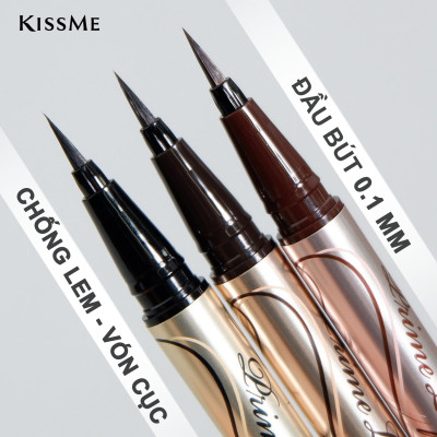 Bút Kẻ Mắt Nước Không Trôi Không Bị Lem Nét Kẻ Siêu Mãnh Kissme Eyeline (0.4 mL)
