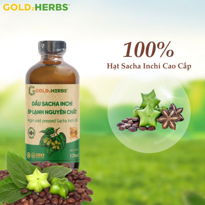 Dầu Sacha Inchi Ép Lạnh Nguyên Chất Goldzherbs - Chai 120ml/ 250ml