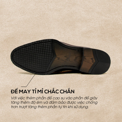 Giày Da Patina Nam Cao Cấp Không Dây Tomoyo TMN24802