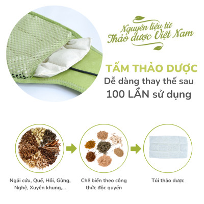 Bộ đai chườm nóng thảo dược giảm đau lưng bụng dùng điện - Hapaku