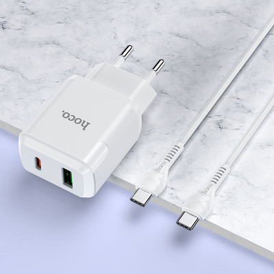 Bộ Sạc Nhanh HOCO N5 - PD20W + QC3.0 - Type C to Type C- Hàng Chính Hãng