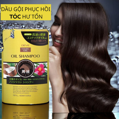 Dầu Gội Đầu Phục Hồi Tóc Yếu Dễ Gãy Rụng Chiết Xuất Tinh Dầu Ngựa Deve Natural Oil Shampoo (Chai 480 mL)