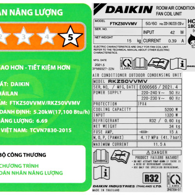 Máy Lạnh Daikin Inverter 2HP FTKZ50VVMV - Hàng Chính Hãng - Giao Hàng Toàn Quốc