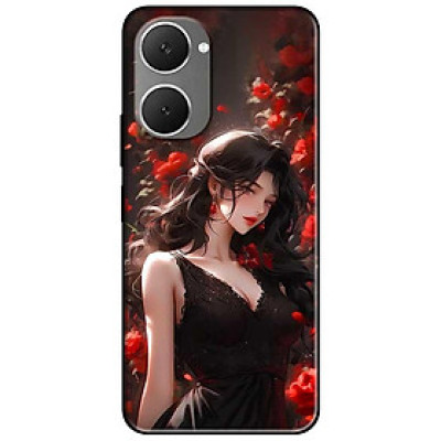 Ốp lưng cho Vivo Y03 - Y03T - Y18 - Y18S - Y18T - Y27 5G - Y28 4G - Y36 - Cô Gái Đầm Đen - Hàng Chính Hãng