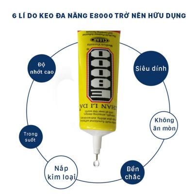 25ml Keo Acrylic E8000 / T8000 Dán Kính Điện Thoại, Dán Giày, Dán Nhựa, Kim Loại, Gỗ, Đá, Thủy Tinh, Da
