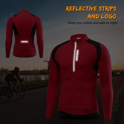 Áo khoác thể thao Wosawe Bo219 có dây kéo tay dài để đi xe đạp leo núi