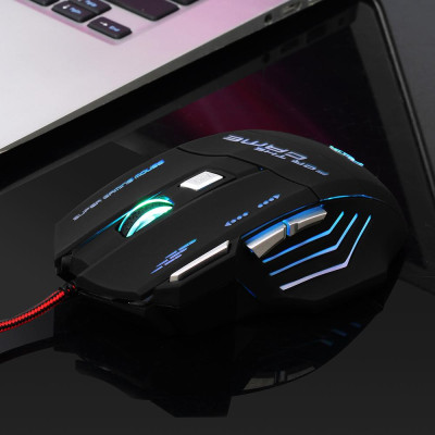 Chuột chơi game có dây công thái học HXSJ S300  nhẹ nhàng đầy màu sắc với DPI có thể điều chỉnh cho người chơi cao cấp