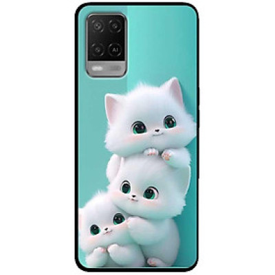 Ốp lưng cho Oppo A54 - A55 - A55s - Oppo A56 5G - Oppo A18 - A38 - A58 - Ba Chú Mèo Trắng - Hàng Chính Hãng