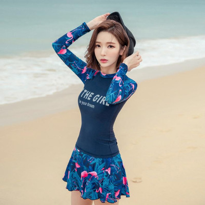 Bộ đồ bơi cho nữ dài tay hai mảnh chân váy liền quần size từ 40kg đến 64kg