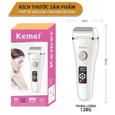 Máy cạo lông Kemei KM-392 chuyên dùng cạo lông toàn thân, bikini sử dụng pin sạc tiện lợi - Chính hãng