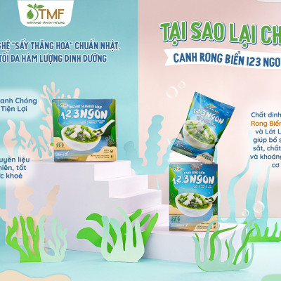 Canh rong biển ăn liền hộp 10 gói canh không bột ngọt nấu canh cho bé TÂM MINH FOODS