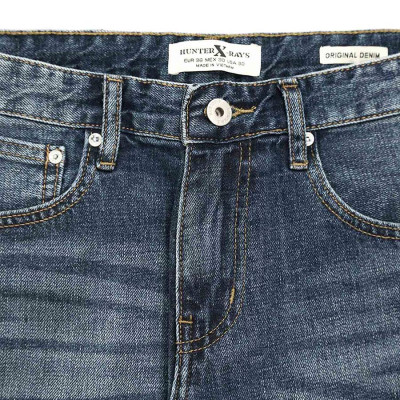 Quần Short Jeans Nam Cao Cấp HUNTER X-RAYS Form Slimfit Cotton Xanh Đá Thời Thượng S46