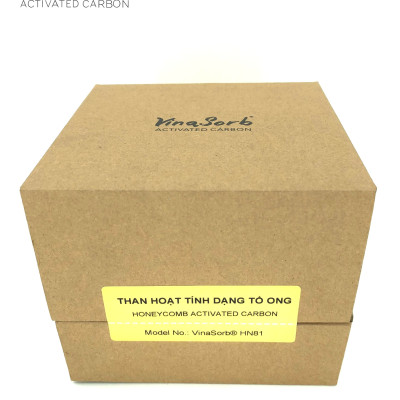 1 Viên Than hoạt tính khử mùi dạng tổ ong - Nhãn hiệu Vina Sorb HN81 - Quy cách 10cm x 10cm x 10cm