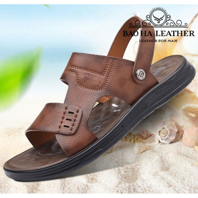 Dép nam quai ngang đơn giản BHD6651 Dép quai hậu da