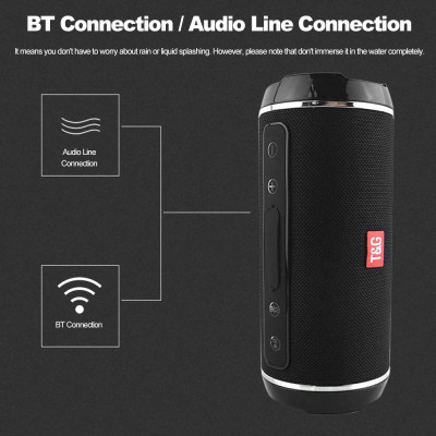  Loa Bluetooth không dây di động 10W âm thanh nổi ngoài trời U Disk TF Đầu đọc thẻ T&G 116 