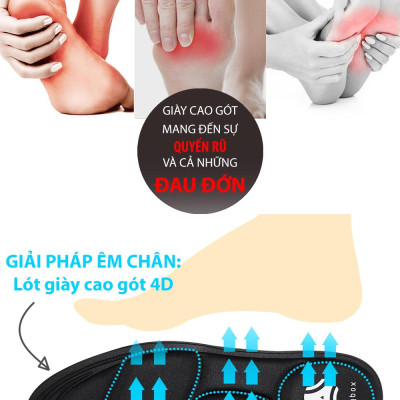 Lót giày đa năng 4D cực êm chân, chống thốn gót chân và thấm hút mồ hôi - buybox - BBPK56
