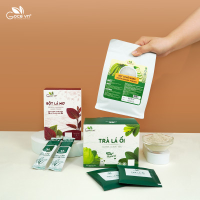 Combo Phục hồi tiêu hóa (1 hộp Trà lá ổi túi lọc 40g, 1 túi Bột chuối xanh 300g; 1 hộp Bột lá mơ 60g)