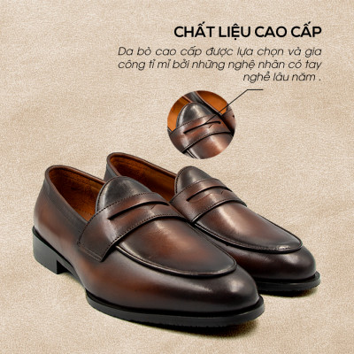 Giày Da Patina Nam Cao Cấp Không Dây Tomoyo TMN24802
