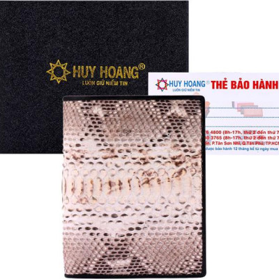 Ví Nam Da Trăn Nguyên Thủy Kiểu Đứng Huy Hoàng HT2306 (12.5 x 10 cm) - Da Nguyên Thủy