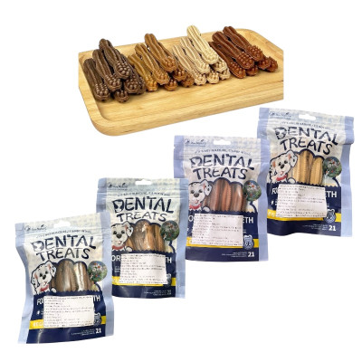 Xương bàn chải 2 đầu gặm sạch răng gói 100g ăn vặt cho chó Saly Q PF20TK