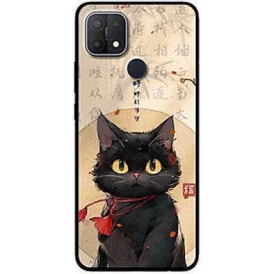Ốp lưng cho Oppo A15 - A15s - A35 4G - A17 - A17K - A57 4G - A94 5G - A95 5G - Mèo Đen Nơ Đỏ - Hàng Chính Hãng