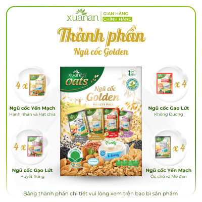 Ngũ Cốc Golden (Variety Pack) Xuân An [ít đường] Hộp 400G {25g*16 gói}