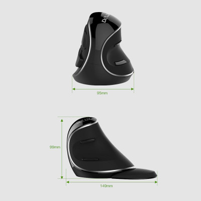 Chuột quang di động không dây Delux M618 Plus 2.4G Blue Light với Bộ thu USB 800/1000/1600 DPI 3 cấp độ