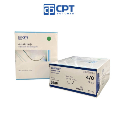 Chỉ phẫu thuật không tiêu CPT Caresilk Silk số 4/0 - S15A26