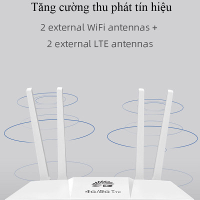 Bộ phát WiFi từ sim 4G CPE B828 tốc độ cao 300Mpbs phủ sóng rộng sử dụng mọi loại sim kèm pin 3000mAh - Hàng nhập khẩu