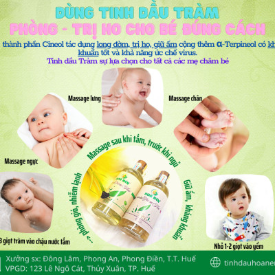 Tinh dầu tràm Huế nguyên chất Hoa Nén - Chuẩn VietGAP - Chăm sóc sức khỏe mẹ và bé 3ml - 100ml