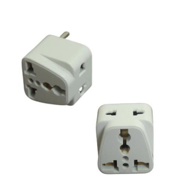 Ổ Cắm Điện Nhỏ Gọn 2 Chức Năng: Ổ Cắm Chuyển Đổi 3 Chấu Sang 2 Chấu Và Chia 2 Ra Ổ Cắm- Tiện Dụng Trong Gia Đình. TakyHome 8610