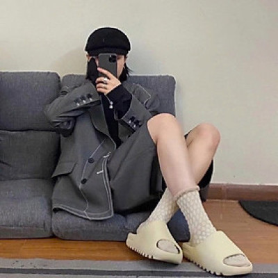 Dép bánh mì nam nữ , răng cưa vân nhám siêu xinh tôn dáng 4cm