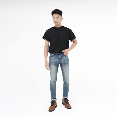 Quần Jeans Nam Cao Cấp HUNTER X-RAYS Form Slimfit Thun Màu Xanh Phủ Dơ NhẹD33