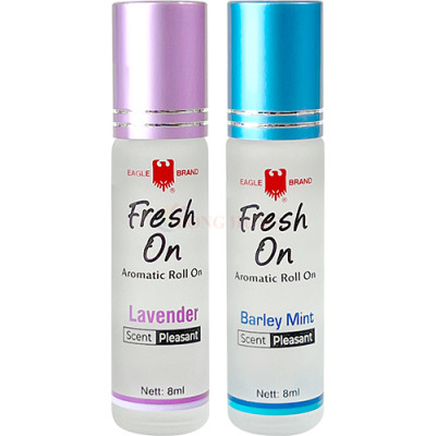 Combo Dầu lăn giảm căng thẳng Eagle Brand Fresh On Lavender + Barley Mint (8ml) - Hàng chính hãng