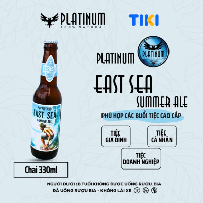 [Pack 6 Chai] Bia Thủ Công Cao Cấp Platinum East Sea Summer Ale Chai 330ml 5% Chính Hãng