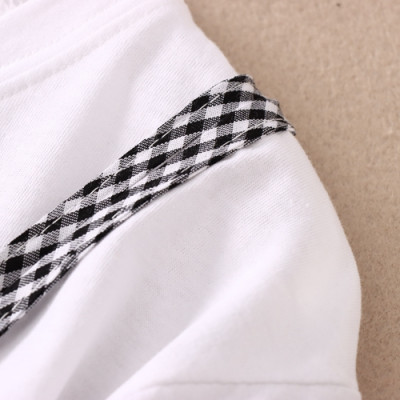 Áo thun nữ cổ tròn thiết kế giả yếm thắt nơ thời trang, chất thun mềm co giãn Haint Boutique A10