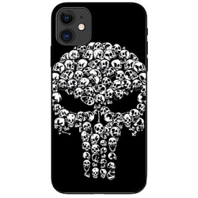 Ốp lưng dành cho Iphone 12 Mini mẫu Đầu Lâu Trắng Đen