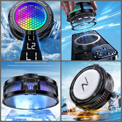 Tản nhiệt sò lạnh thông minh Led RGB TL10 Ai Gaming siêu mát cho điện thoại hàng nhập khẩu