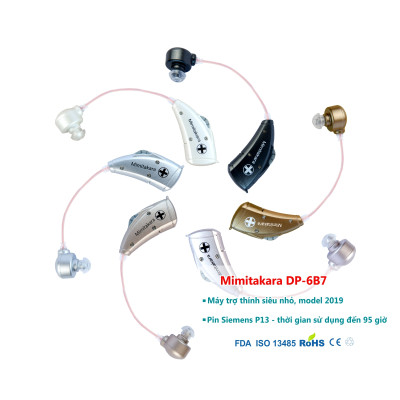Máy trợ thính siêu nhỏ vành tai Model 2019 Mimitakara (JAPAN) DP-6B7 (Hồng)