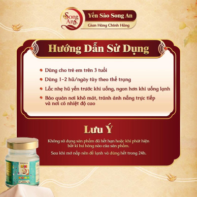 Tổ yến chưng sẵn cho bé Song An Food hũ 70ml bồi bổ sức khỏe bổ sung dưỡng chất