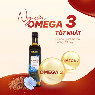 Dầu hạt lanh ép lạnh bền nhiệt DAHALA 250ML - GIÀU OMEGA 3,6,9