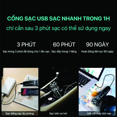 Máy Cạo Râu Enchen BlackStone3 hệ thống thông minh ESM cạo râu khô và ướt - Hàng chính hãng