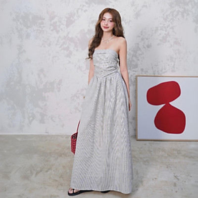 Đầm maxi nữ caro đầm dài cúp ngực Desi Miều Est.2013