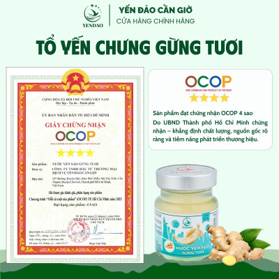 Yến Đảo - Hũ Yến Chưng Gừng Tươi Tổ Yến Xanh Bổ Dưỡng Sức Khỏe, Quà Tặng Cao Cấp 6 Lọ 70ml