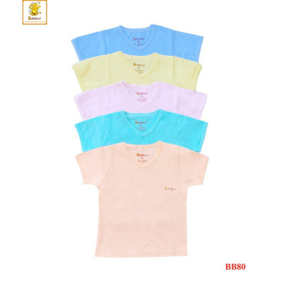 Sơ sinh - Áo cổ tim màu tay ngắn BABIBOO BB80