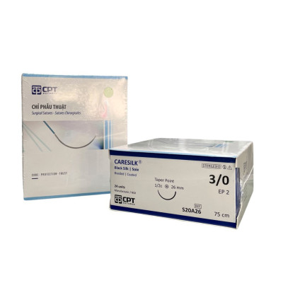 Chỉ phẫu thuật không tiêu CPT Caresilk Silk số 3/0 - S20A26