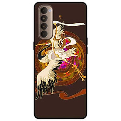 Ốp lưng dành cho Oppo Reno 4 Pro mẫu Hạc Trắng Đen