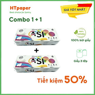 Combo Mua 1 Tặng 1 Giấy Vệ Sinh Cao Cấp ASI Không Lõi 3 Lớp (20 Cuộn)